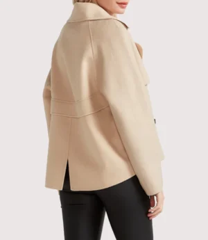 Palm Knit Double Breasted Peacoat