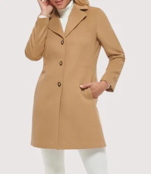 Palm Knit Classic Cashmere Brown Wool Blend Coat