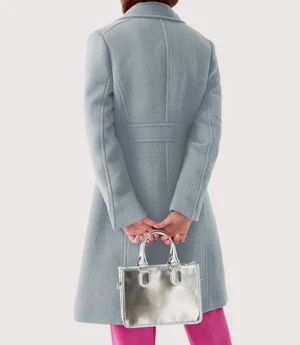 Palm Knit Wool Blend Long Coat