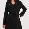 Women's Wool Trench Coat Black