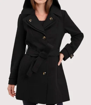 Women's Wool Trench Coat Black