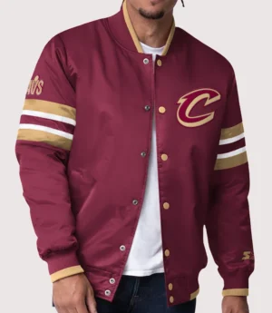 Cleveland Cavaliers Starter Scout Wine Varsity Satin Full-Snap Jacket